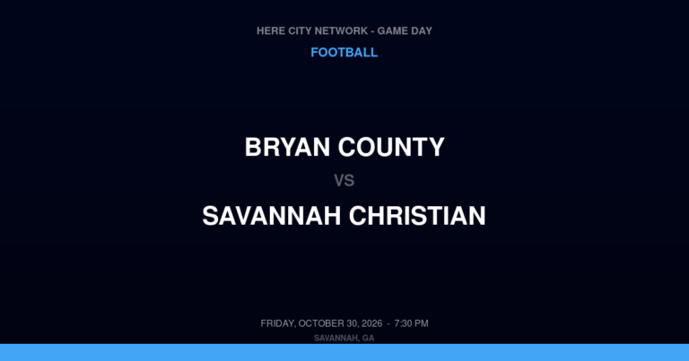 Bryan County vs. Savannah Christian — Football Game Day — Savannah, GA — Oct 30, 2026