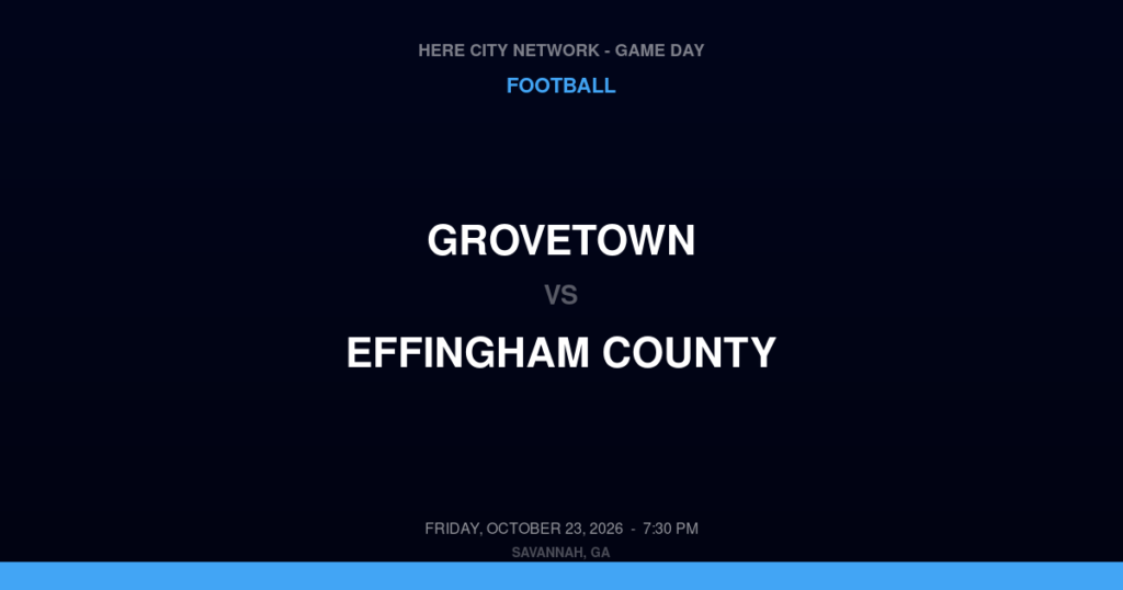 Grovetown vs. Effingham County — Football Game Day — Springfield, GA — Oct 23, 2026