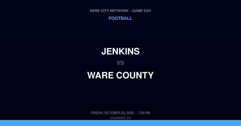Jenkins vs. Ware County — Football Game Day — Waycross, GA — Oct 23, 2026