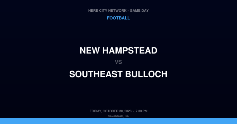 New Hampstead vs. Southeast Bulloch — Football Game Day — Brooklet, GA — Oct 30, 2026