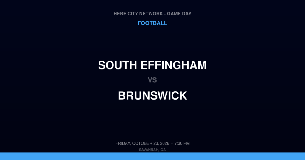 South Effingham vs. Brunswick — Football Game Day — Brunswick, GA — Oct 23, 2026