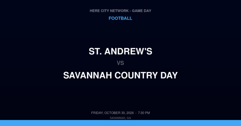 St. Andrew's vs. Savannah Country Day — Football Game Day — Savannah, GA — Oct 30, 2026